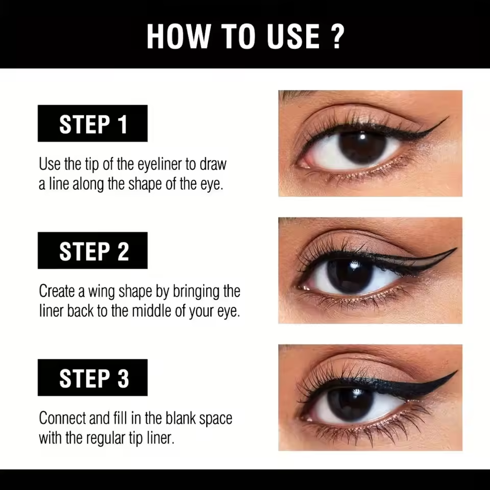 Long-lasting smooth matte finish  water-resistant and stain-resistant liquid eyeliner pen eye makeup eyeliner cosmetic product