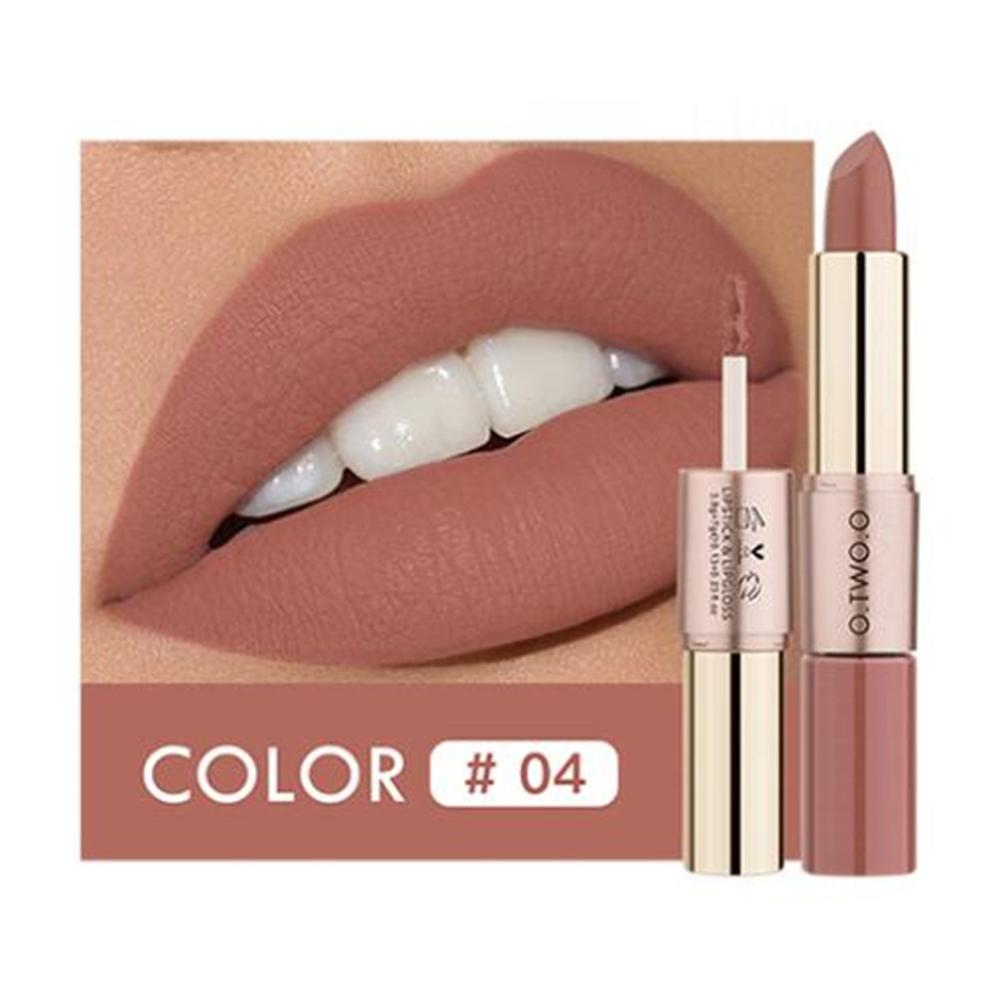 O.TWO.O 2 in 1 Matte Lipstick Lip Gloss Cosmetics Waterproof Pintalabios Batom Mate Lips Makeup Rouge  Lip Stick