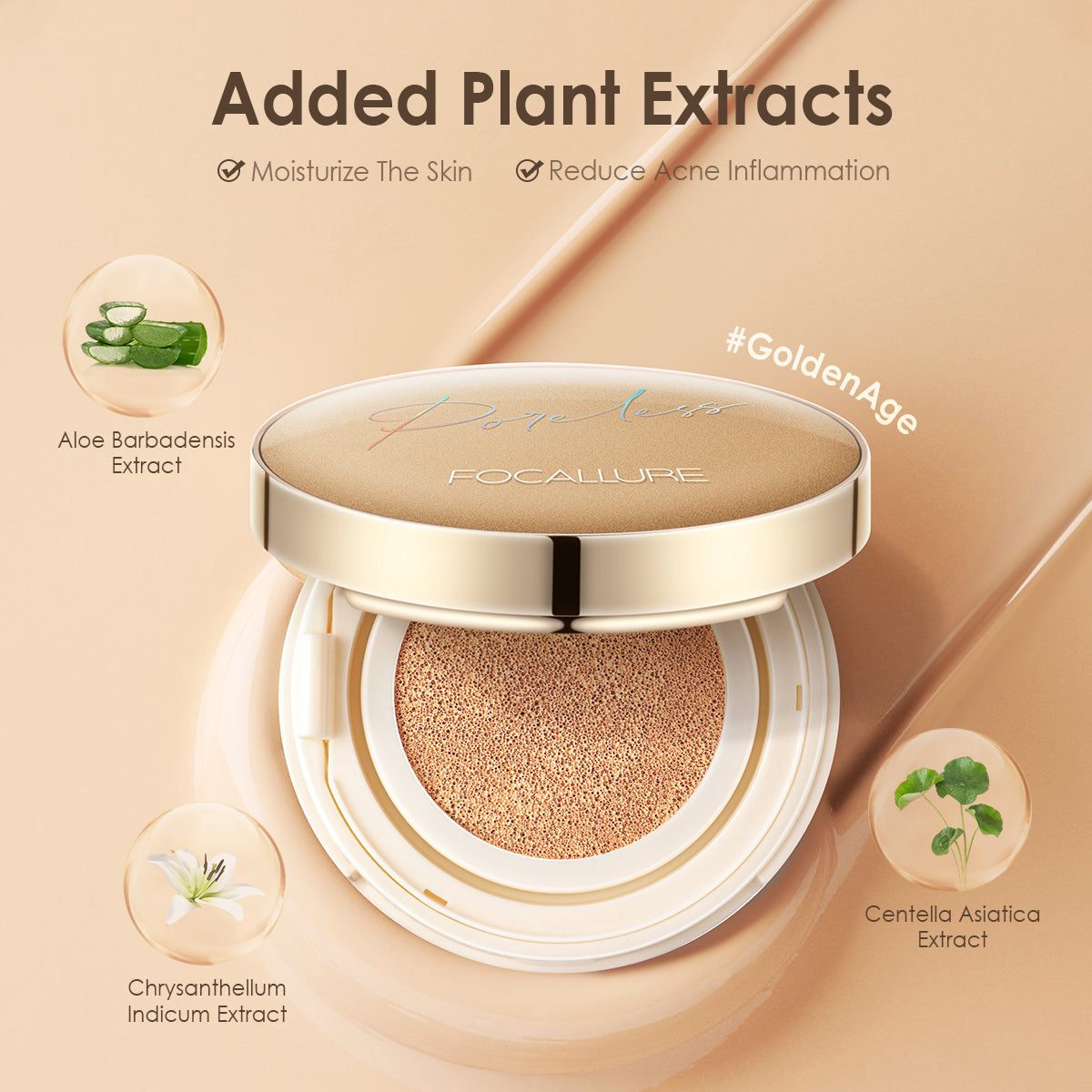 Foundation Air Cushion Waterproof Matte Base Poreless Full Coverage Face Cream Smooth Foundation Cosmetics