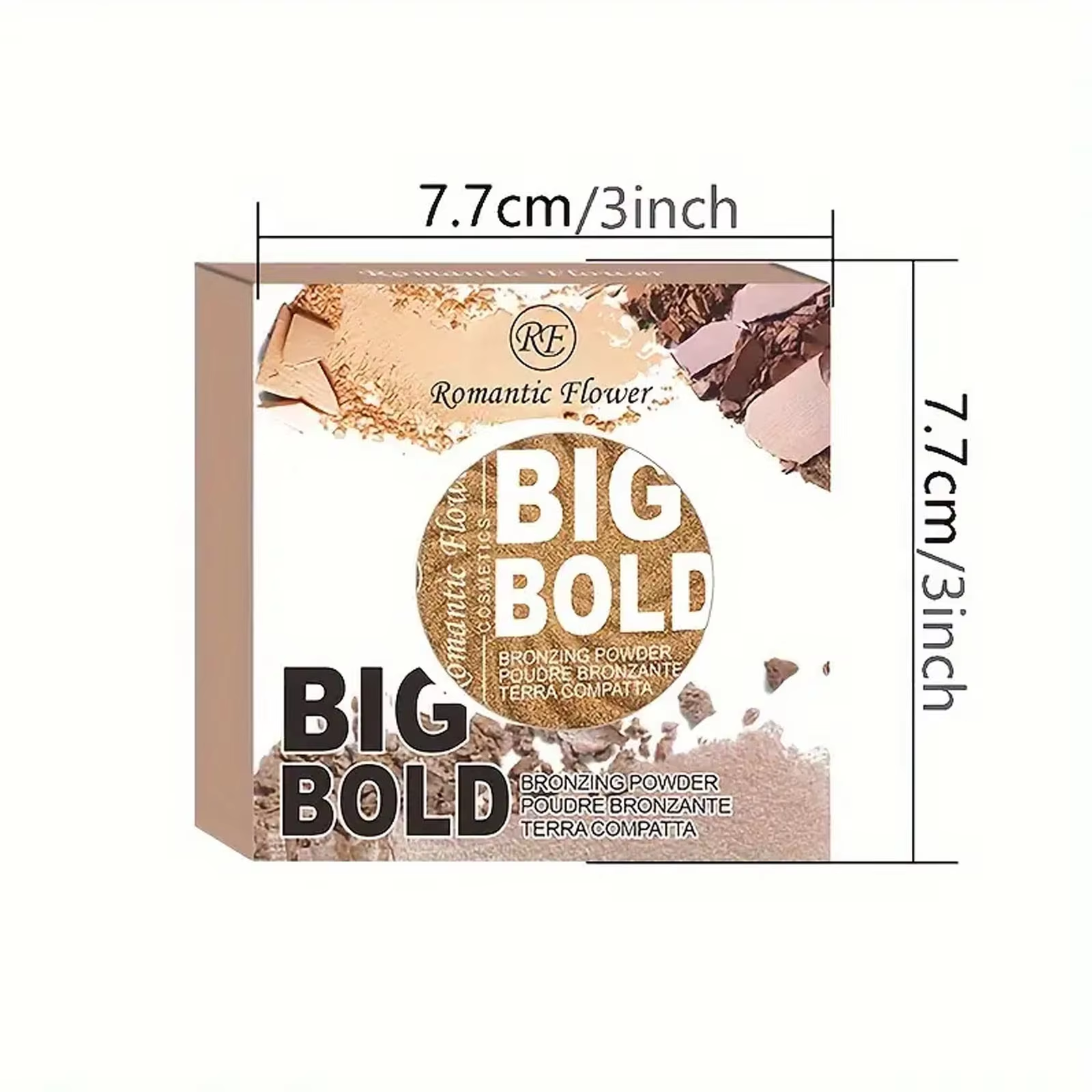 3-color powder brightens the face  bronze color pressed powder  waterproof and high gloss makeup  brightening wheat pearl powder