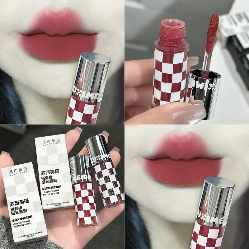 Matte Lipstick Punk Dark Red Lip Gloss Waterproof Lasting Smoky Nude Purple Matte Lipstick Natural Chocolates Lip Tint Makeup