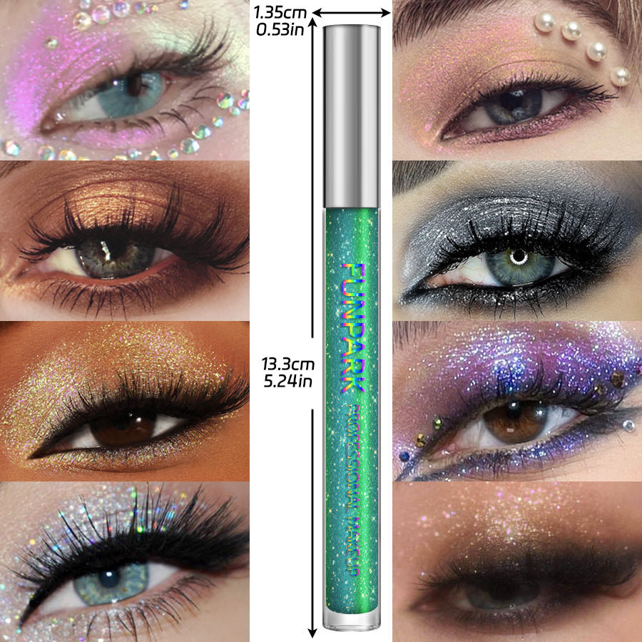 Colorful Liquid Eyeshadow Pink Green Black Diamond Shiny Eye Liner Pen Giltter Eyeshadow Palette Makeup Long Lasting Shimmer