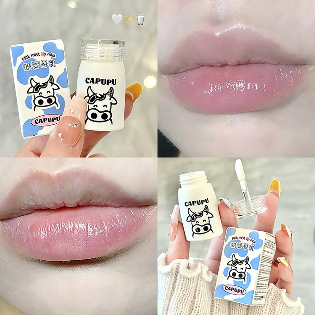 Natural Milk Flavor Moisturizing Lip Balm Cream Transparent Jelly Lipstick Lips Plumper Autumn and Winter Lips Care Serum Primer