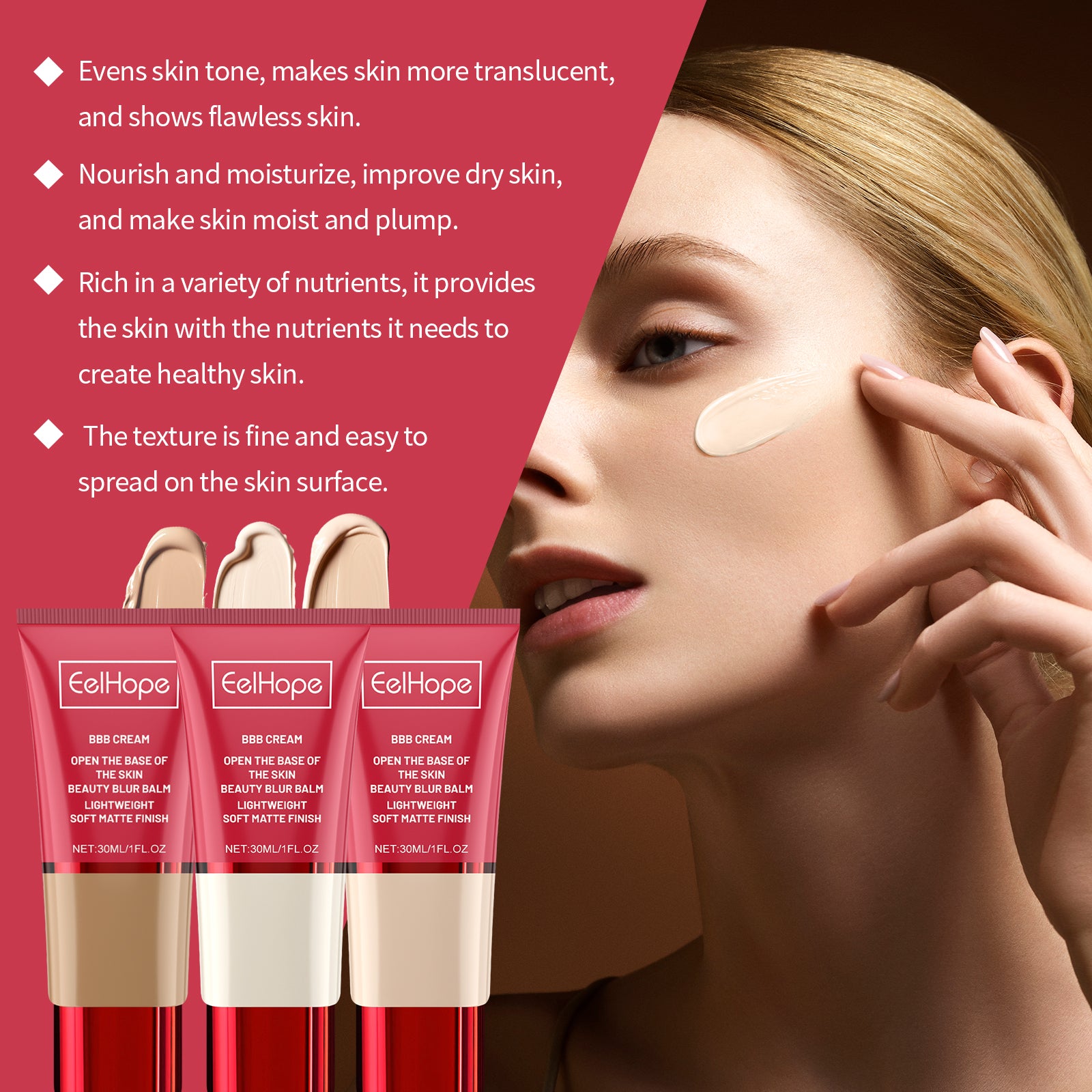 BB Cream Foundation Full Coverage Waterproof Liquid Lightweight Buildable Matte Color Correct Hydrate Natural Flawless Concealer