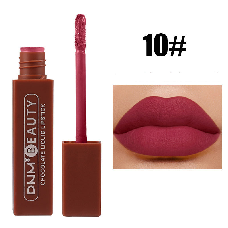 Chocolate Matte Nude Liquid Lipstick Moisture Velvet Dark Red Lip Tint Lasting Non Stain Lipstick Lip Gloss Tint