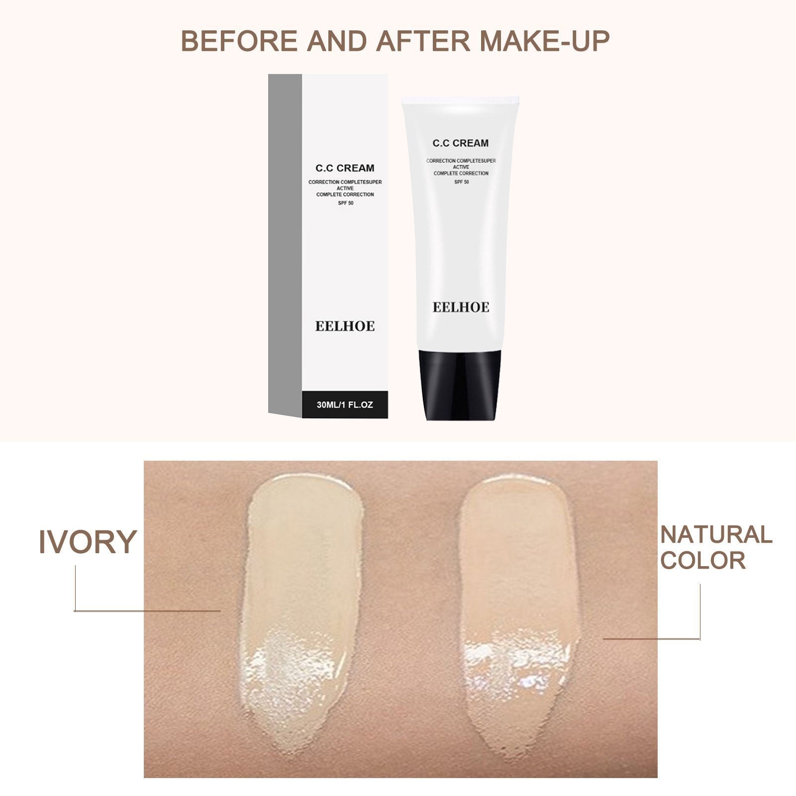 Cream Makeup Korean Cosmetics Concealer Skin Brightening Cream BB Cream Primer Foundation Make-Up for Women Beauty Health 30g