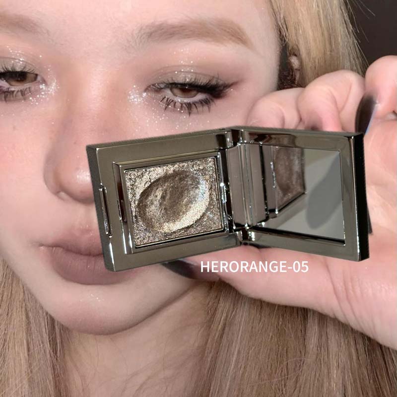 Metallic Glitter Eyeshadow Cream Sparkling Mousse Shimmer Highlighter Pressed Pigments Ice Purple Pearlescent Eyeshadow Palette