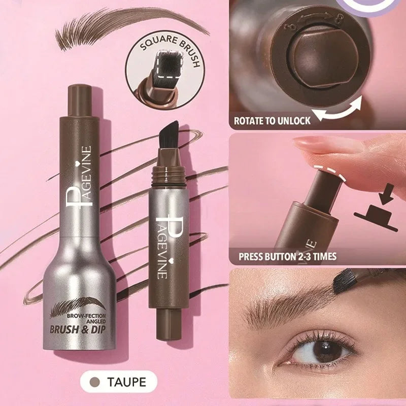 Square Brush Eyebrow Cream Waterproof Velvet Wild Eyebrow Tint Pen Eyebrow Cream Lasting Color Rendering 3D Makeup Wild Eye Brow
