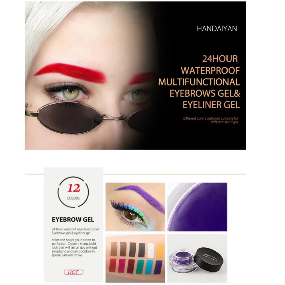 Colorful Eyebrow Cream Gel High Pigment Brows Tint Waterproof Long lasting Eye Brow Dye With Brushes Decorate Cosmetic