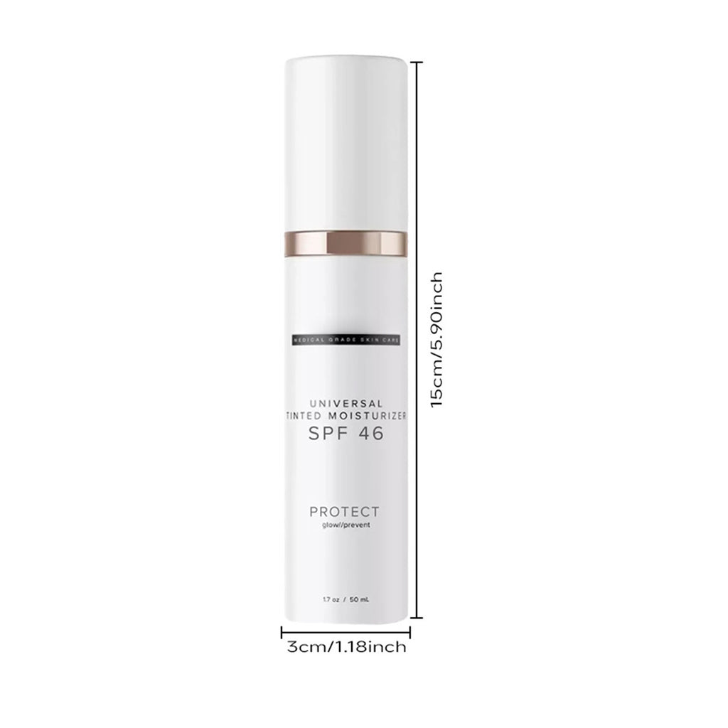 SPF46 Sunscreen Moisturizer Anti-Ageing Tinted Moisturiser, All-In-One Light Sheer Coverage Tinted Face Sun With Wide Against