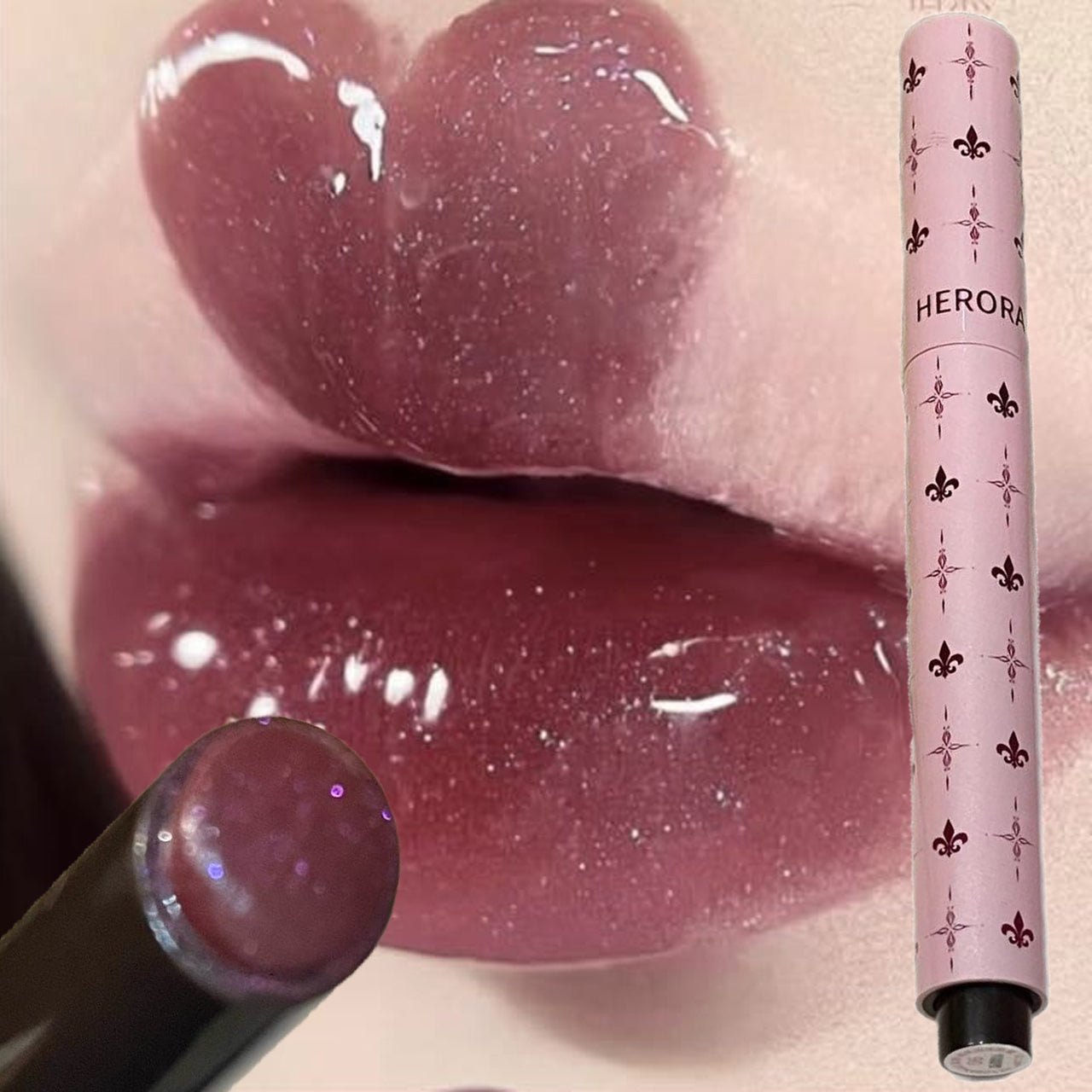 Mulberry Purple Shimmer Lip Jelly Pen Moisturizing Mirror Water Light Solid Lip Gloss Film-forming Non-Fading Gloss Lip Glosses