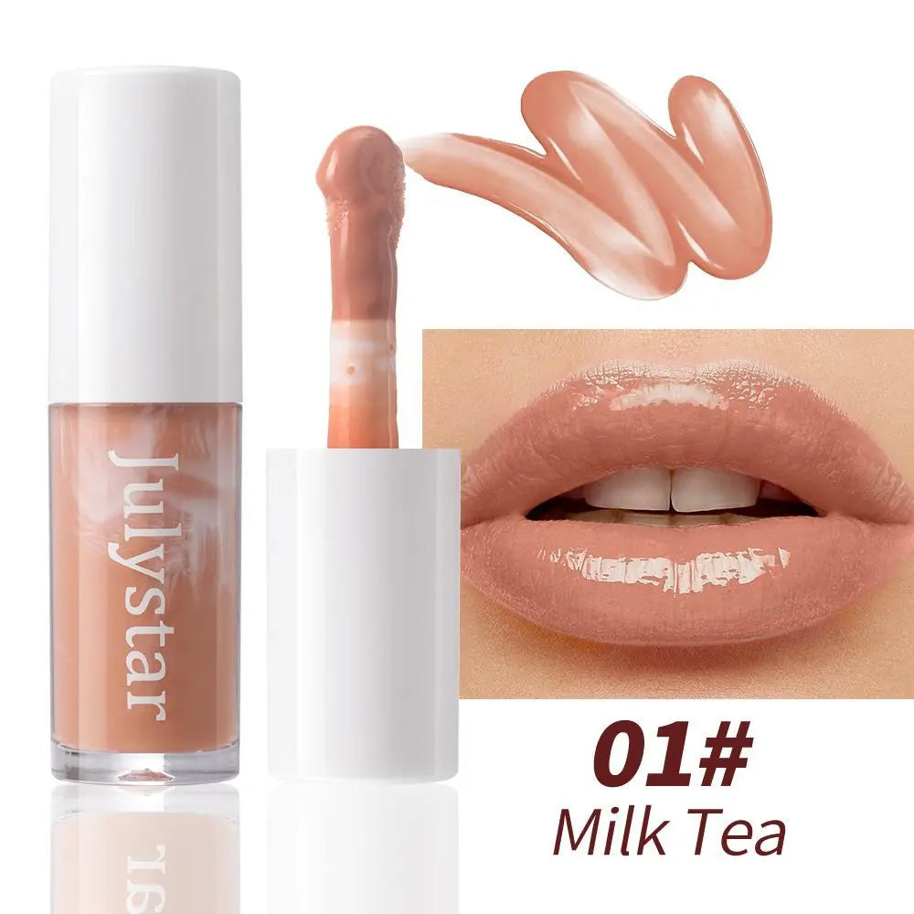 7 Color Mirror Brown Liquid Lipstick Waterproof Lasting Moisturizing Water Light Lip Gloss Non Stick Cup Lip Oil Makeup Cosmetic