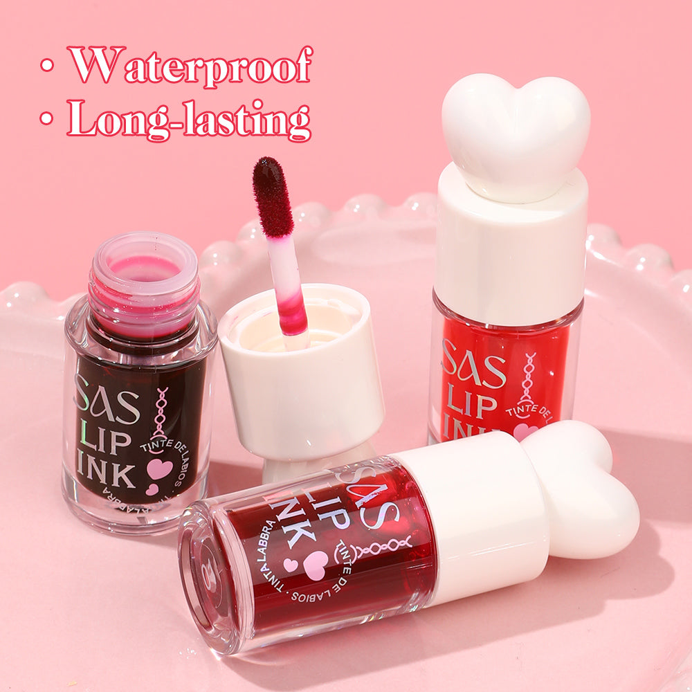Lip ink  moisturizing  long-lasting waterproof easy to color non-stick cup lip stain  heart shape liquid lipstick