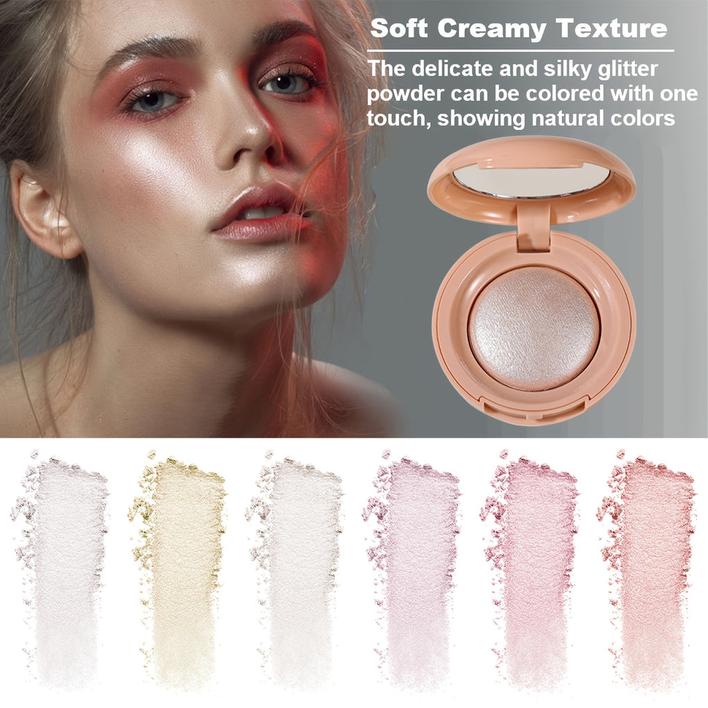 Face Highlighter Palette High Glossy Face Illuminator Palette Natural Glow Finish Pearl Shimmer Smooth Baked Powder