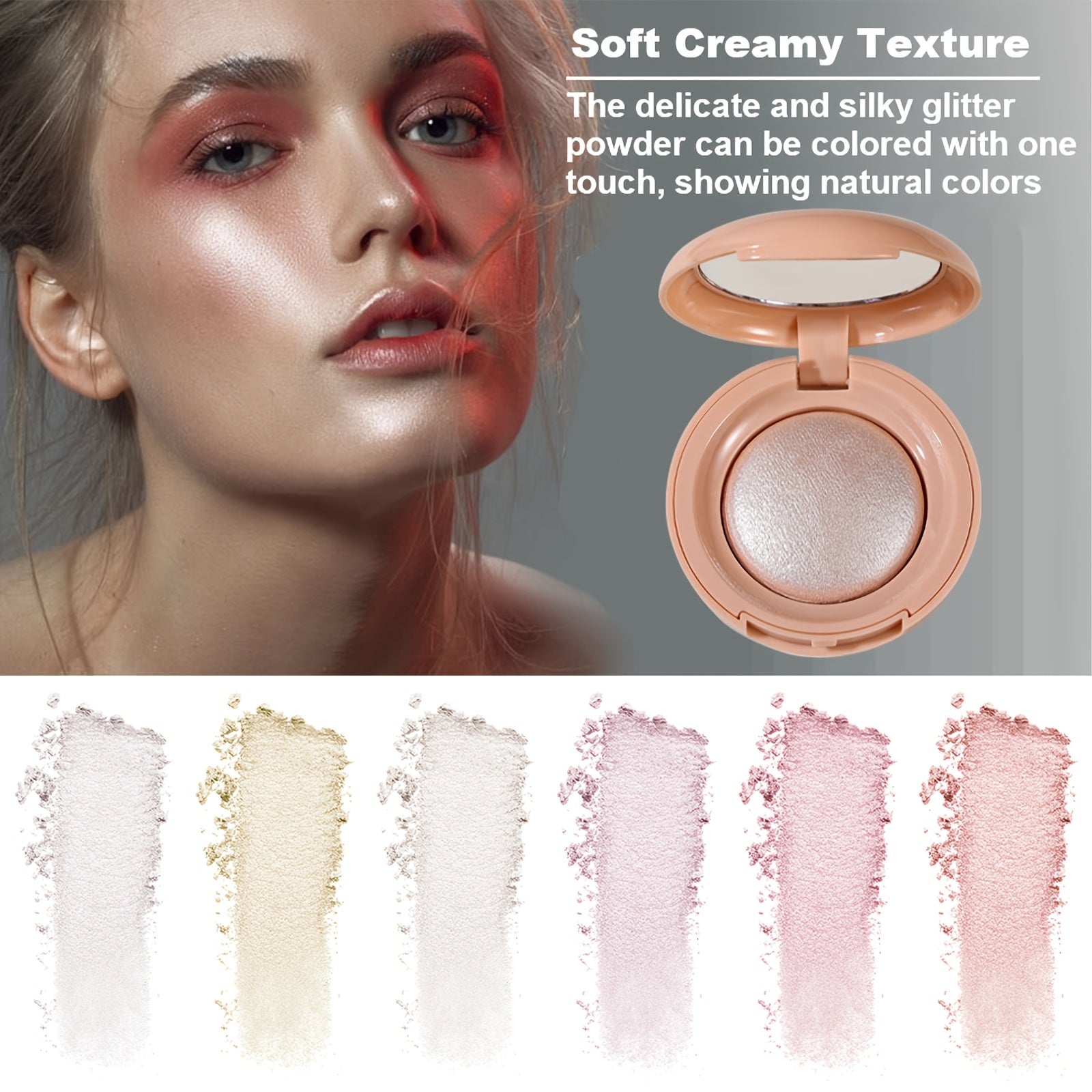 Face Highlighter Palette High Glossy Face Illuminator Palette Natural Glow Finish Pearl Shimmer Smooth Baked Powder
