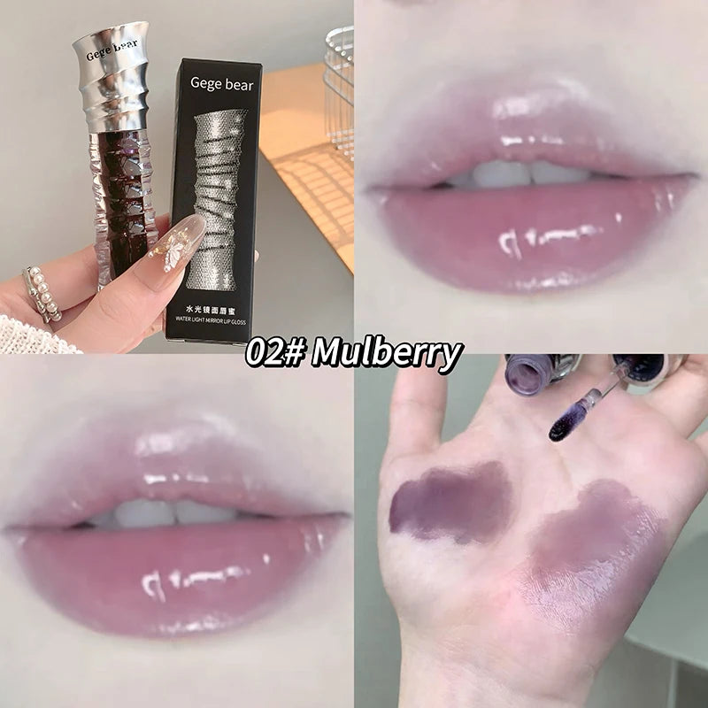 Fashion Shell Lip Gloss Long-lasting Hydrating Jelly Lip Oil Waterproof Non-fading Mirror Shimmer Blue Almond Lip Gloss Cosmetic