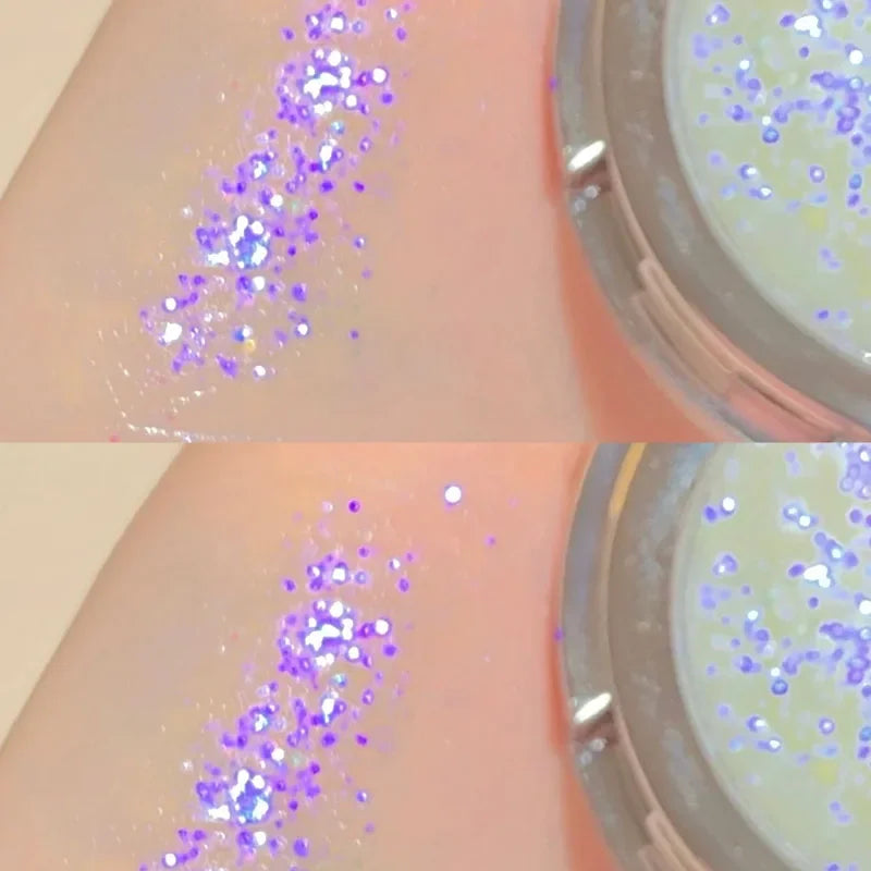Disappears Glitter Eyeshadow Palette Purple Sequins Pigment Crystal Mud Shining Eyes Makeup Waterproof Lasting Midnight Party