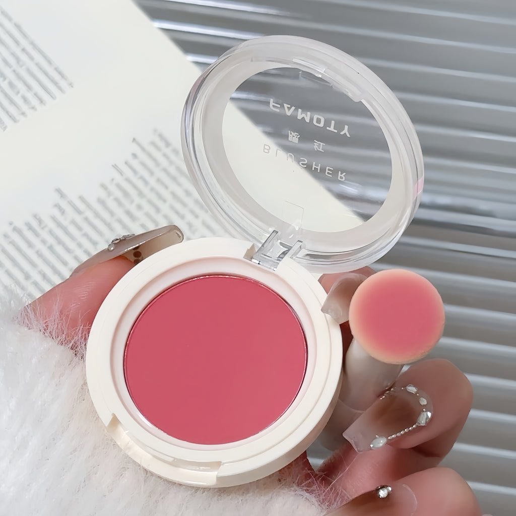 Monochrome Face Blush Palette Longlasting Waterproof Pressed Powder Matte Blush for Contouring Cheeks Travel Cosmetics