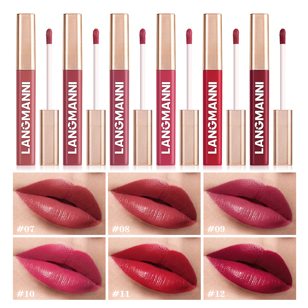 6pcs Matte Velvet Liquid Lipstick Set Long Lasting Color Waterproof and Sweatproof Not Easy to Stain Lip Gloss Set