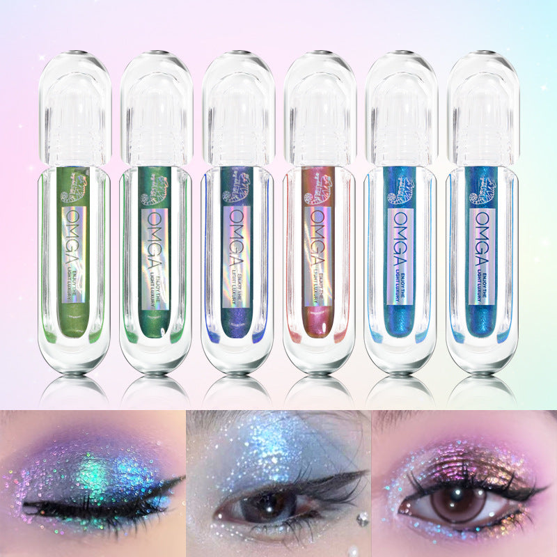 Chameleon Liquid Eye Shadow Pearlescent Shimmer Long Lasting Pearly Fine Sparkling Sequins Highlighter Eyeshadow Eye Makeup