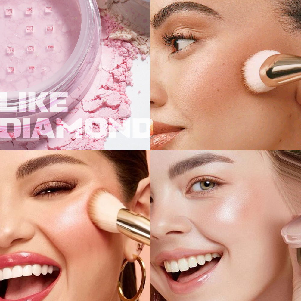 Lasting Oil Control Loose Powder Semi-Clear Glitter Diamond Finish Lightweight Breathable Concealer Setting Makeup Powder