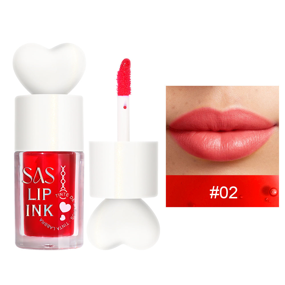 Lip ink  moisturizing  long-lasting waterproof easy to color non-stick cup lip stain  heart shape liquid lipstick