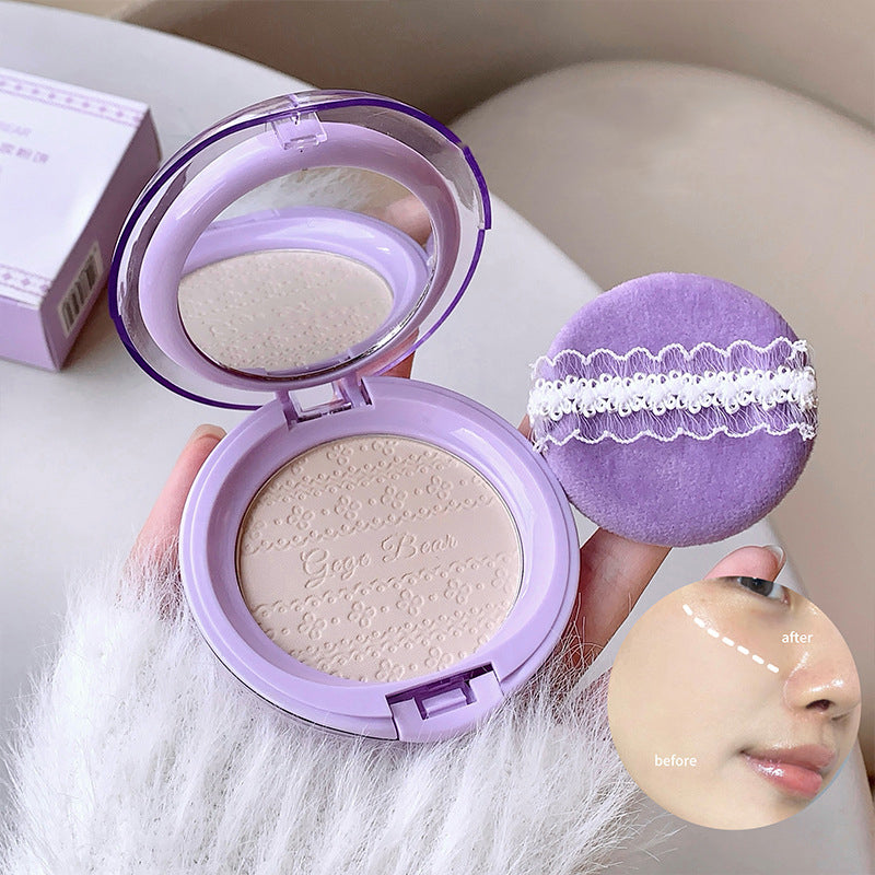 Purple Translucent Setting Powder Makeup Waterproof Oil Control Natural Matte Clear White Loose Face Pressed Powder Makeup Girls
