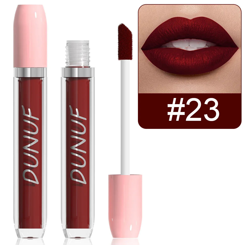 25 Color Velvet Matte Lip   Lipstick Liquid Waterproof Sexy Red Matte Lip Glaze Non-Stick  Makeup Not Easy To Fade Lip Gloss