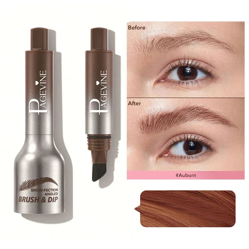 Square Brush Eyebrow Cream Waterproof Velvet Wild Eyebrow Tint Pen Eyebrow Cream Lasting Color Rendering 3D Makeup Wild Eye Brow