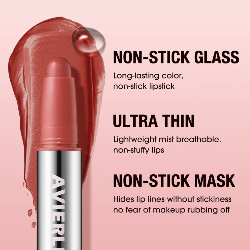 Smooth Matte Lipstick - Long-Lasting Moisturizing and Easy to Apply Lip Glaze with Rotating Pen Design - Perfect for Everyday