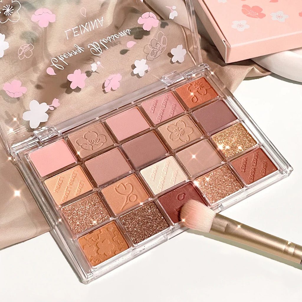 20-Color Eyeshadow Palette – Shimmer & Matte  Highly Pigmented  Blendable & Long-Lasting