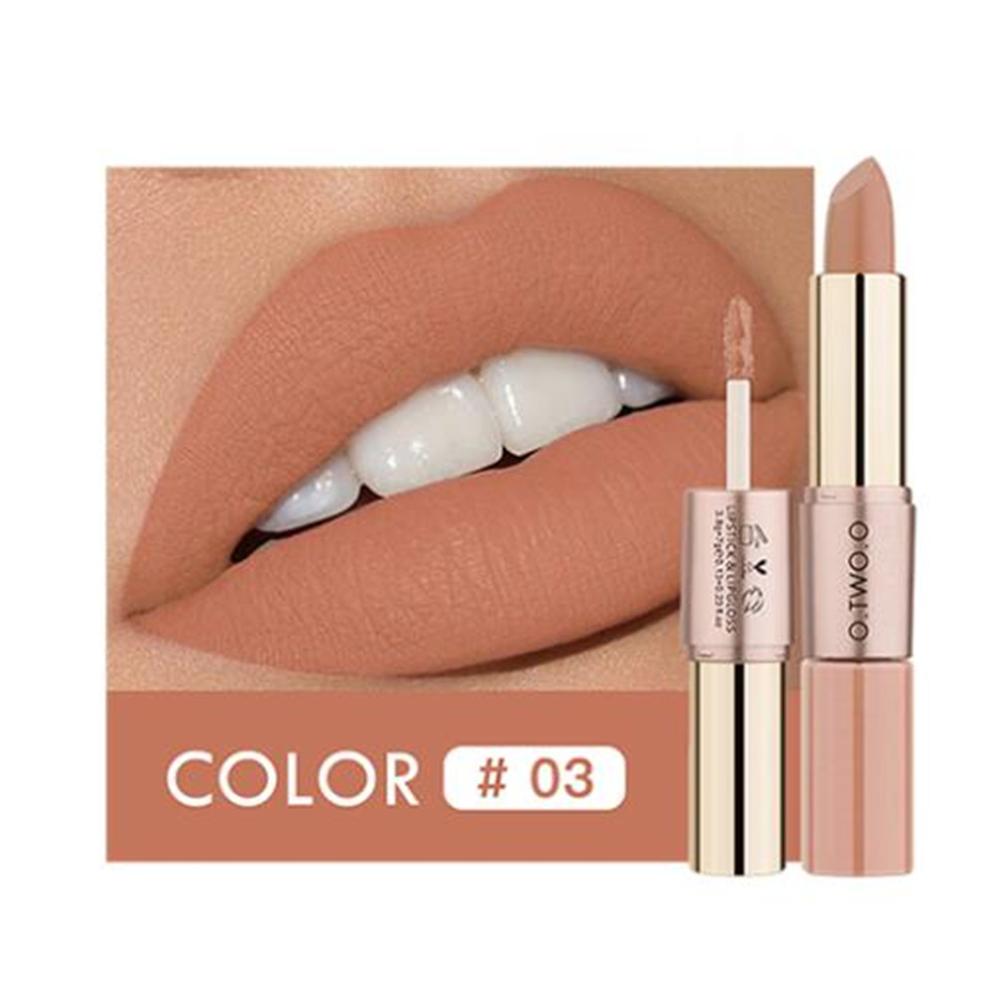 O.TWO.O 2 in 1 Matte Lipstick Lip Gloss Cosmetics Waterproof Pintalabios Batom Mate Lips Makeup Rouge  Lip Stick