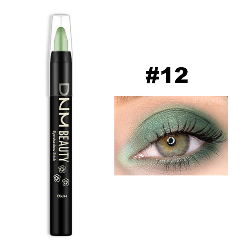 16 Colors Pearlescent Eyeshadow Sticks High Pigmented Eyeshadow Pencil Glitter Waterproof Long-Lasting Non-Smudged