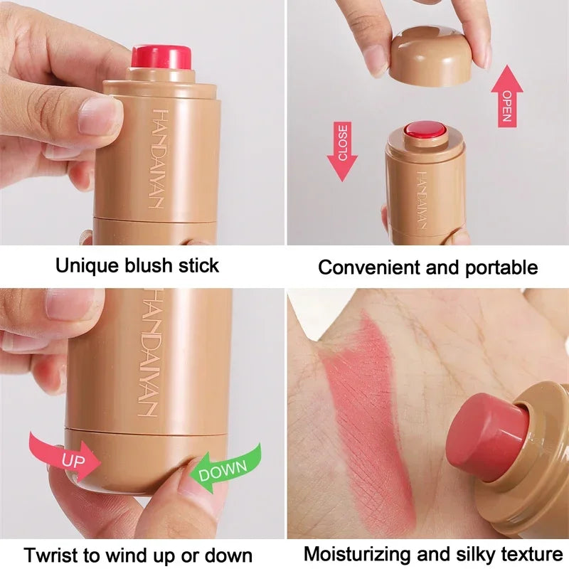 New Cheek Blush Cream Blusher Stick Lip Lift Complexion Long-lasting Waterproof Simple Tint High Pigment Pocket Blush Makeup