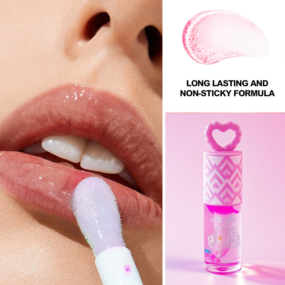 3 colors randomly sent mobile phone pendant portable lip gloss natural nude color cute and moisturizing