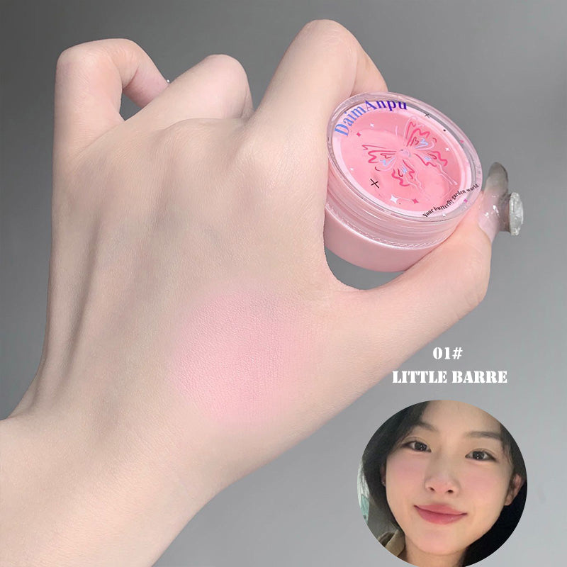 Korea Air Sense Blush Mud Mousse Blush Palette Rose Cherry Cheek Tint Blusher with Puff Makeup Matte Peach Rouge Contour Shadow