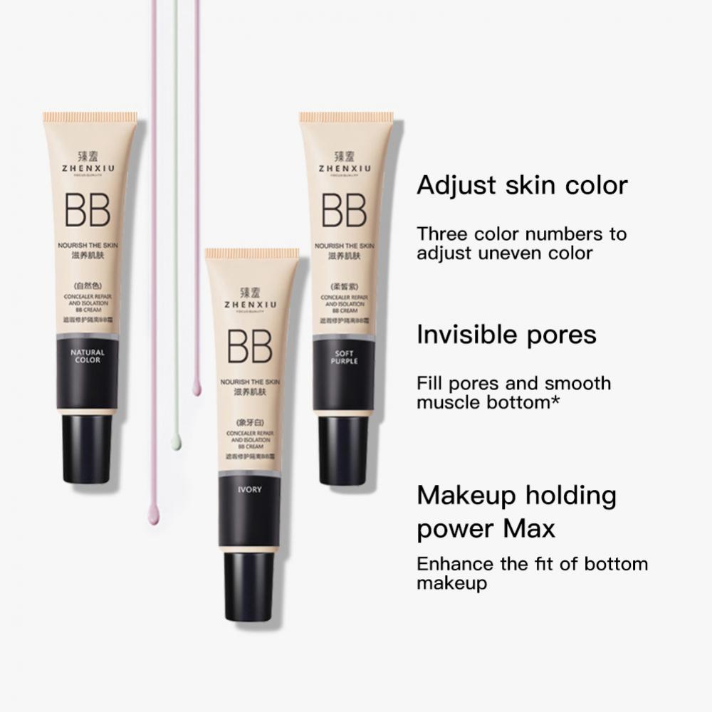 BB Cream Face Full Concealer Brighten Makeup BaseLonglasting Liquid Foundation Cream for Waterproof Face High Coverage