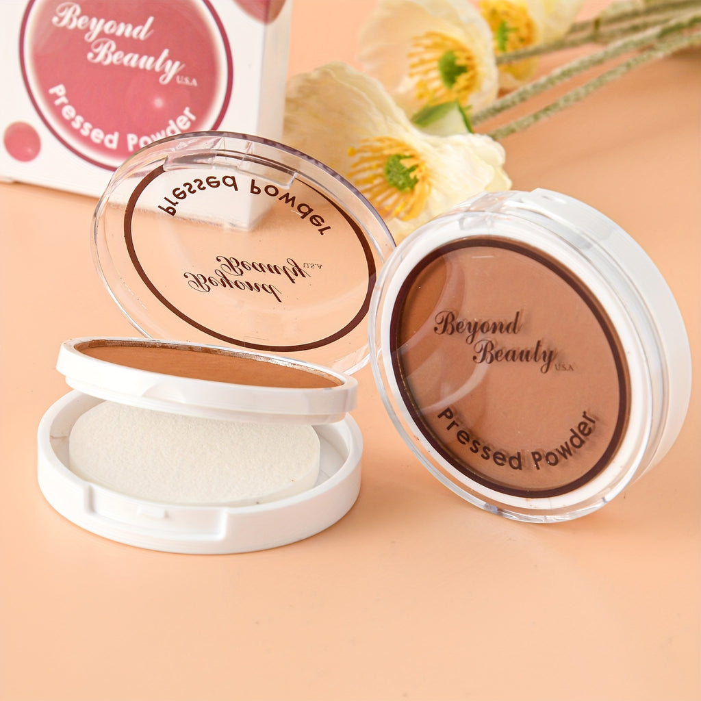Wheat Bronzing Powder for Dark Skin Matte Finish Sweatproof &amp Oil Dark Foundation Concealer Powder Puff And Mirror