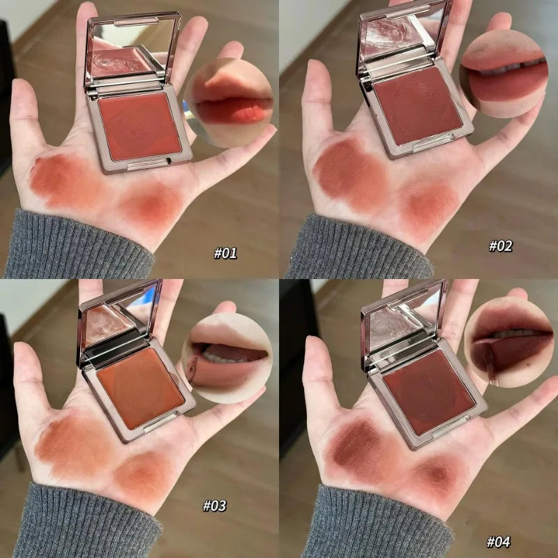 New Tender Rose Rouge Cream Lips and Cheeks Dual-use Rouge Blush Mud Brown Matte Multipurpose Paste Red Cheek Face Lips Makeup