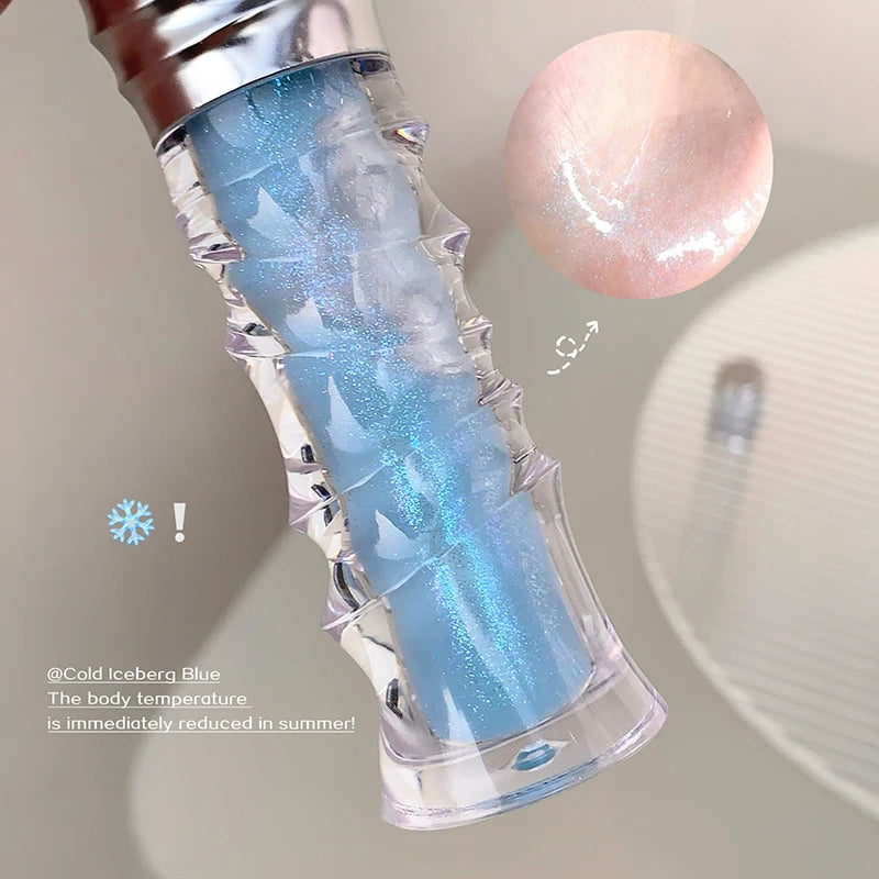 Fashion Shell Lip Gloss Long-lasting Hydrating Jelly Lip Oil Waterproof Non-fading Mirror Shimmer Blue Almond Lip Gloss Cosmetic