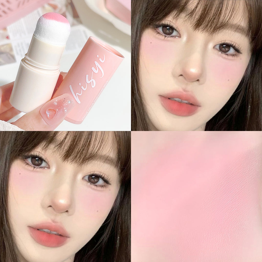 Soft Fog Blush Stick - Energetic and Bouncy Korean Style Brightening  Dual-Use for Lips and Cheeks