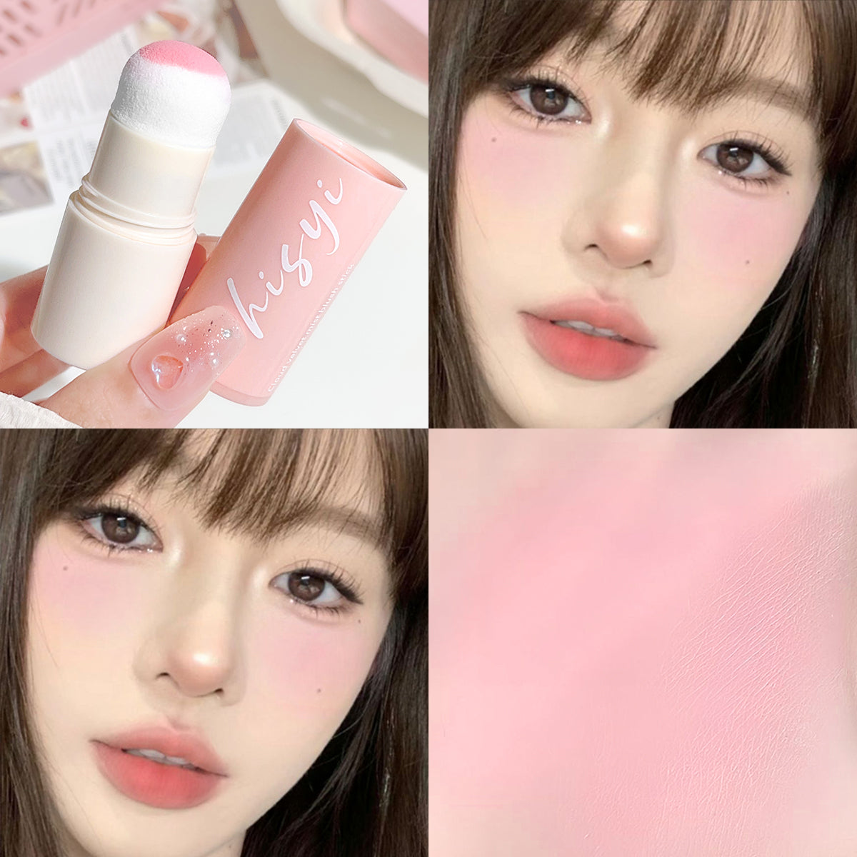 Soft Fog Blush Stick - Energetic and Bouncy Korean Style Brightening  Dual-Use for Lips and Cheeks