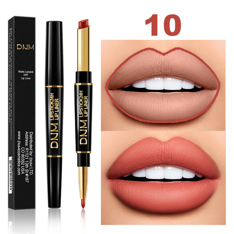 12 Colors Matte Lipstick Lip Liner 2 In 1 Lasting Makeup Double Head Lipliner Lip Stain Durable Waterproof Lip Cosmetic