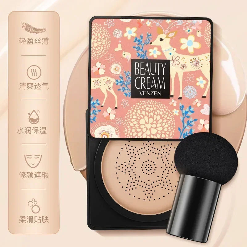 Mushroom Head Air Cushion Natural Concealer BB Cream Moisturizing Brighten Skin Tone Waterproof CC Cream Foundation Cosmetics