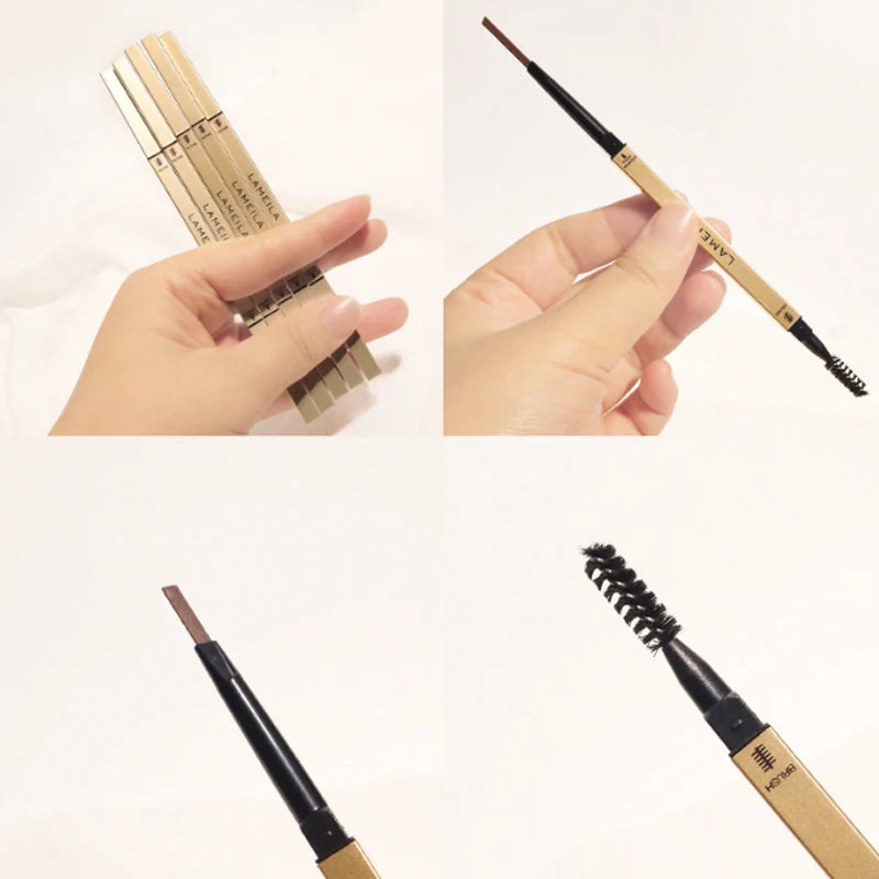 5 Color Waterproof Matte Eyebrow Pen Makeup Double Head Long Lasting Brown Non-Smudged Eye Brow Pencil Tint with Brush Cosmetics