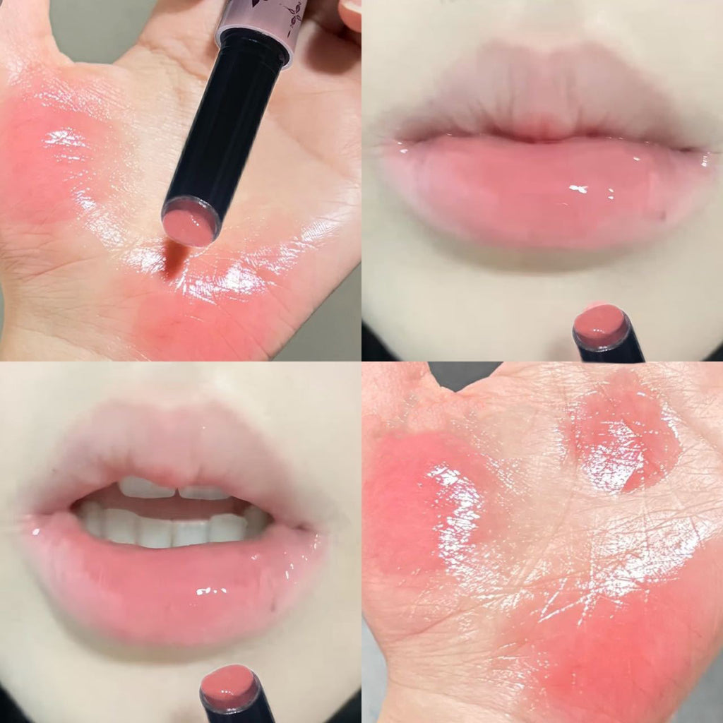 Purple Shimmer Lip Jelly Pen Moisturizing Mirror Water Light Solid Lip Gloss Film-forming Non-Fading GlossLip Glosses