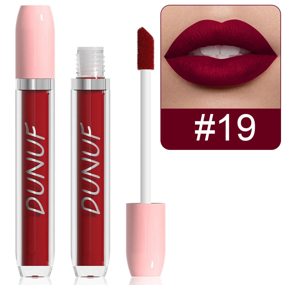 25 Color Velvet Matte Lip   Lipstick Liquid Waterproof Sexy Red Matte Lip Glaze Non-Stick  Makeup Not Easy To Fade Lip Gloss