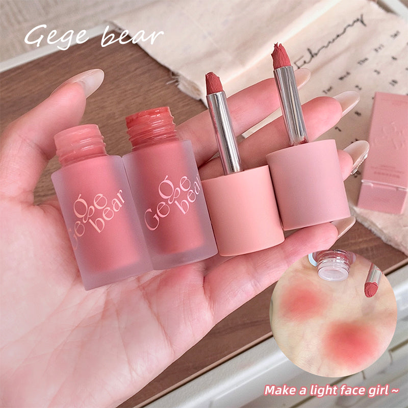 Multi Functional Blush Brush Stick Makeup Muddy Texture Cheek Lipstick Mud Long Lasting Velvet Matte Monochrome Creamy Rouge