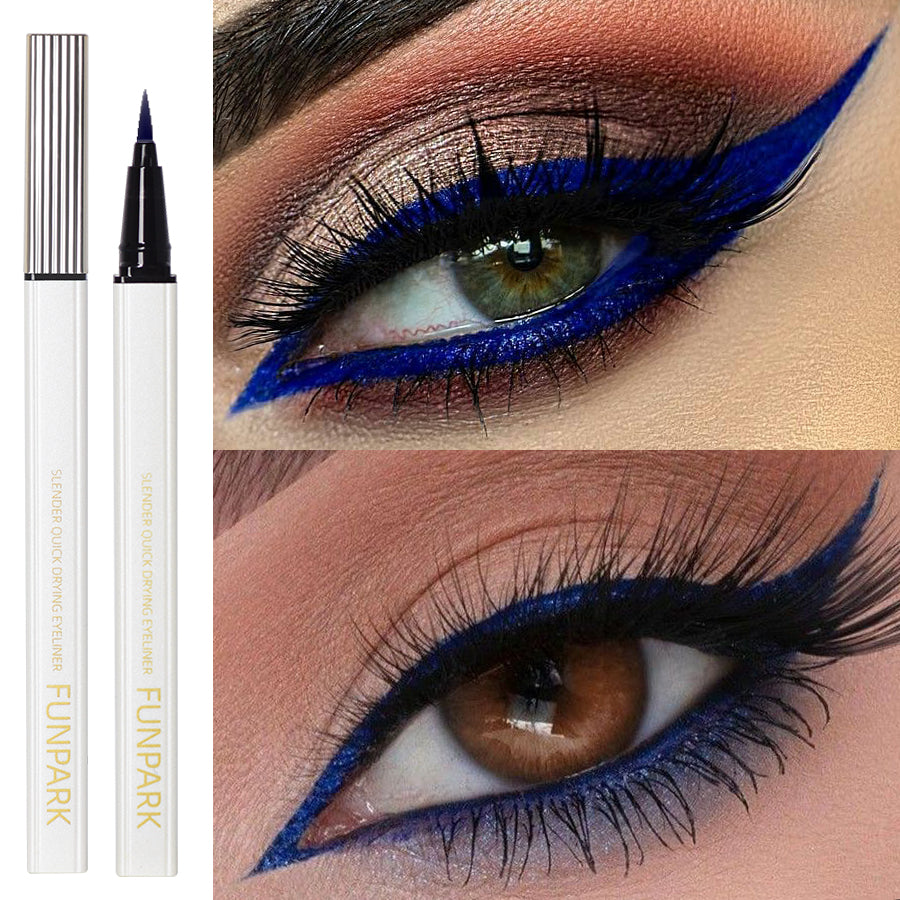1PC New Blue Quick Drying Liquid Eyeliner Pen Waterproof Smooth Long Lasting Colourful Pigment Eye Liner Pen Makeup Eye Beauty