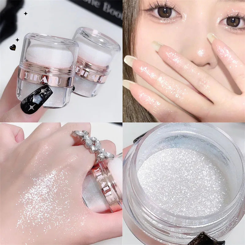 Sparkling Fairy High Light Body Glitter Powder Clavicular Patting Powder Moonlight White Sparkling Powder Makeup